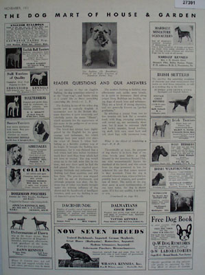 Dog Mart of House And Garden Ad 1931