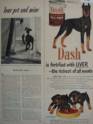 Dash Dog Food Fortified With Liver Ad 1951