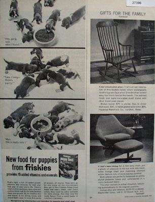 Friskies And Six Puppies Ad 1965