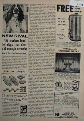 Rival Dog Food For Dogs That Dont Exercise Ad 1958