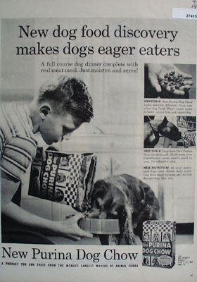 Purina Dog Chow Makes Dogs Eager Eaters Ad 1957