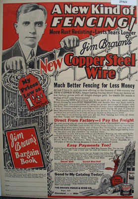 Brown Fence And Wire New Kind Fencing Ad 1930