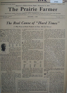 Prairie Farmer Cause Of Hard Times Article 1930