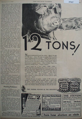 Purina Pig Chow 12 Tons Ad 1930