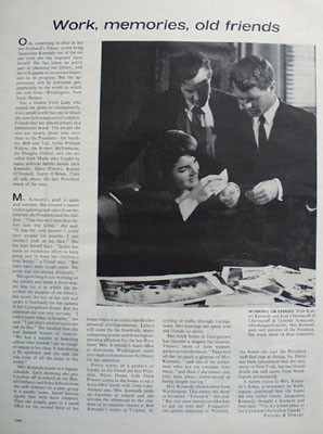 Jackie Kennedy Article And Picture 1964