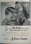 Bayer Aspirin Gentle As Mothers Kiss Ad 1954
