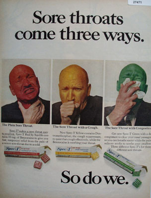 Spec T Sore Throats Come In Three Ways Ad 1968