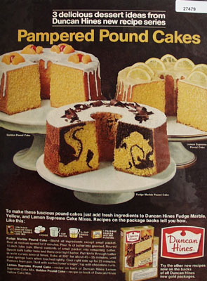 Duncan Hines Pampered Pound Cakes Ad 1967