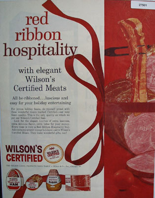 Wilson Red Ribbon Hospitality Ad 1961