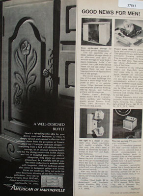 American of Martinsville Buffet Ad 1967