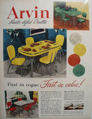 Arvin Dinettes First In Vogue Ad 1951