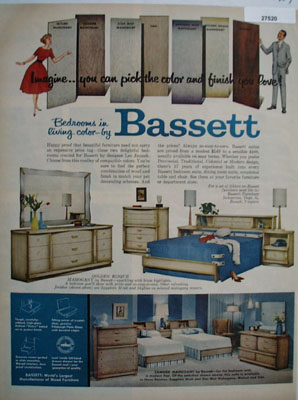 Bassett Bedrooms In Living Color Ad 1959
