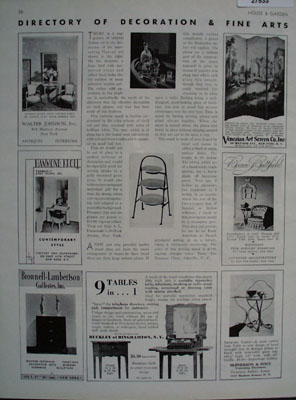 Directory of Decoration And Fine Arts Article.1931