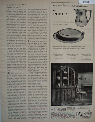Davis Cabinet Calvan Collection Ad 1965