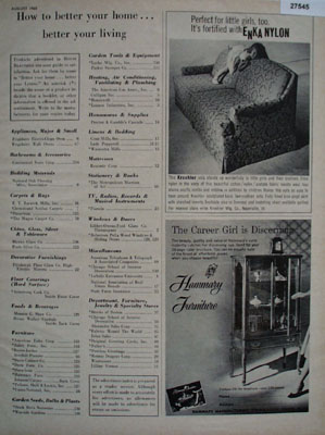 Hammary Furniture Discerning Career Girl Ad 1965