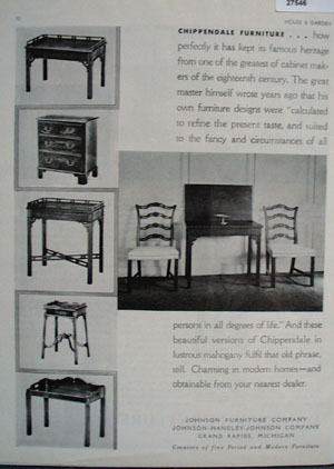 Johnson Furniture Chippendale Ad 1931