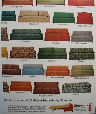 Simmons 42 Hide A Bed Sofas Ad 1965