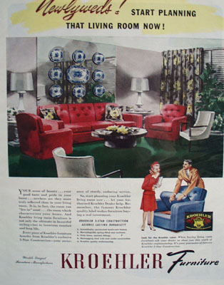 Kroehler Furniture Newlyweds Ad 1944