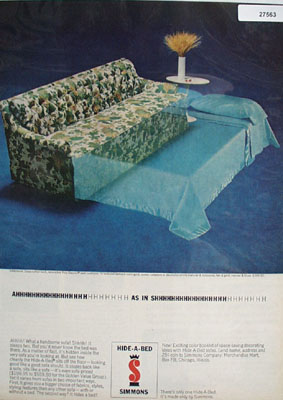 Simmons Debonair Sofa Hide A Bed Ad 1964