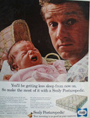 Sealy Posturepedic Man Holding Baby Ad 1966