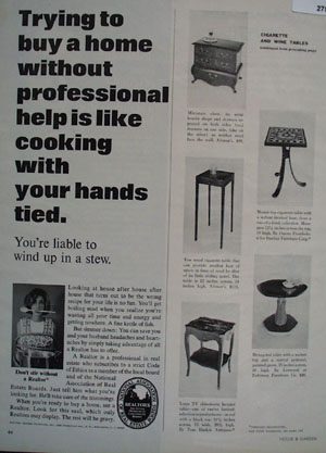 Cigarette And Wine Tables Ad 1966