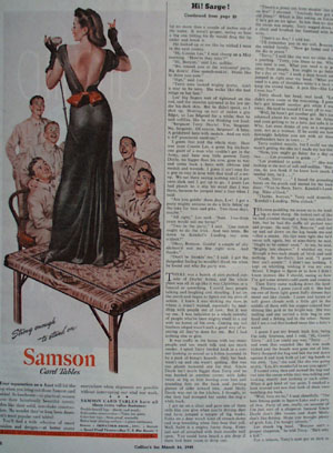 Samson Card Table Lady Standing On Table Ad 1945