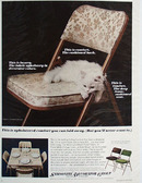 Samsonsite Chair With White Kitten Ad 1966