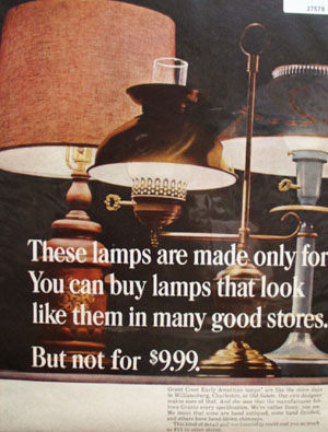 W T Grant Co Lamp Ad 1965