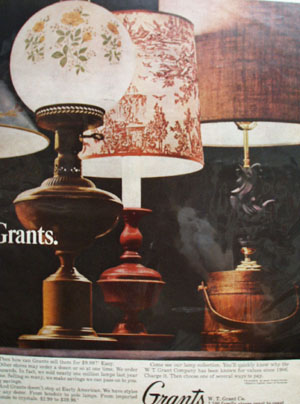 W T Grant Co Lamp Ad 1965