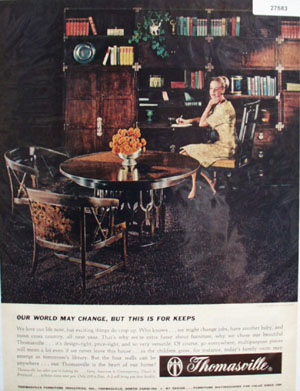 Thomasville Furniture World May Change Ad 1965