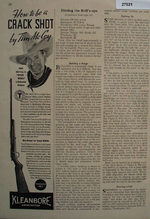 Kleanbore Crack Shot Tim McCoy Ad 1934