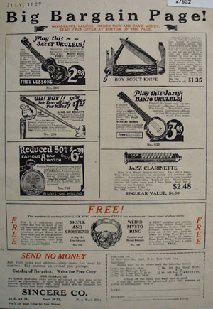 Sincere Co Big Bargain Page Ad 1927