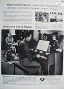 Hammond Chord Organ Never Mind Lessons Ad 1957
