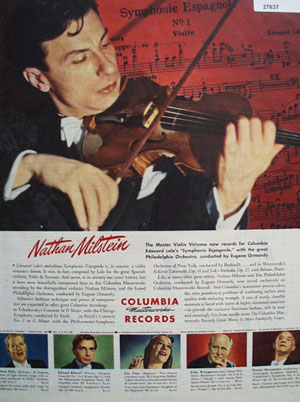 Columbia Records and Nathan Milstein Ad 1945