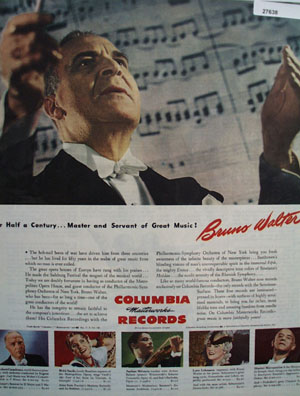 Columbia Records Bruno Walter Conductor Ad 1944