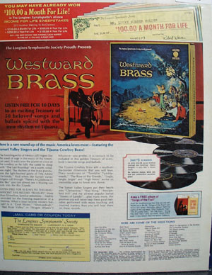 Longines Symphonette Westward Brass Album Ad 1969