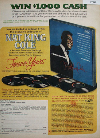 Capitol Music Nat King Cole Album Ad 1968