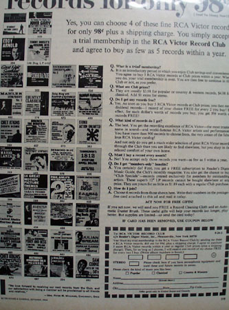 RCA Victor Record Four For 98 Cents Ad 1964