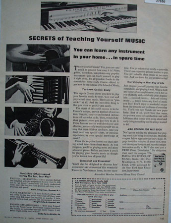 U S School Of Music Secrets Teaching Music Ad 1968