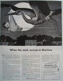 Metropolitan Life Stork Arrives In Wartime Ad 1943
