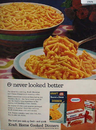 Kraft Macaroni And Cheese 6 cents Better Ad 1967