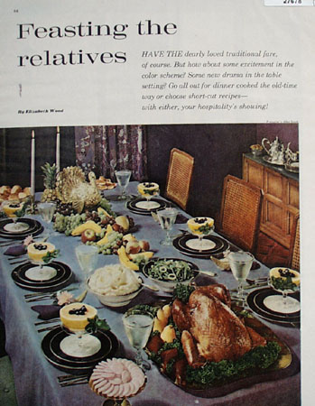 Feasting The Relatives Table Setting Picture 1961