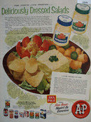 A And P Deliciously Dressed Salads Ad 1954