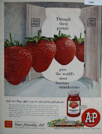 A And P Strawberry Preserves Ad 1960