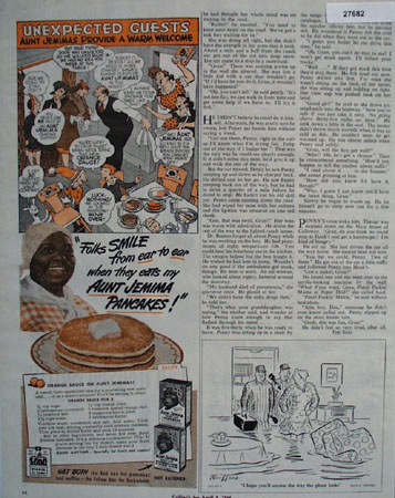 Aunt Jemima Pancakes Unexpected Guests Ad 1944