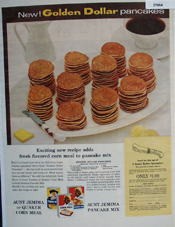 Aunt Jemima Golden Dollar Pancakes Ad 1957