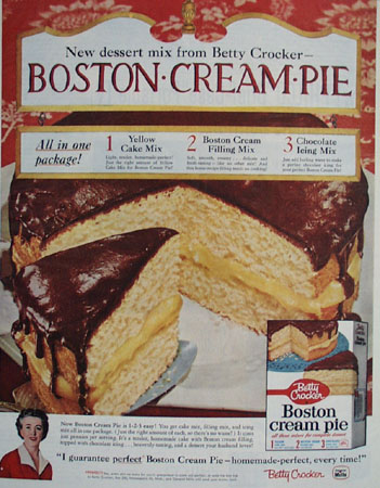 Betty Crocker Boston Cream Pie Ad 1959