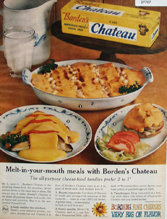 Bordens Chateau Cheese Ad 1961