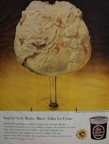 Lady Borden Surprise Butter Toffee Ice Cream Ad 1959