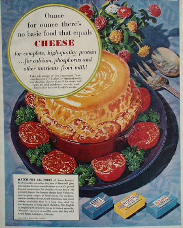 Kraft Foods Cheese The Basic Food Ad 1945